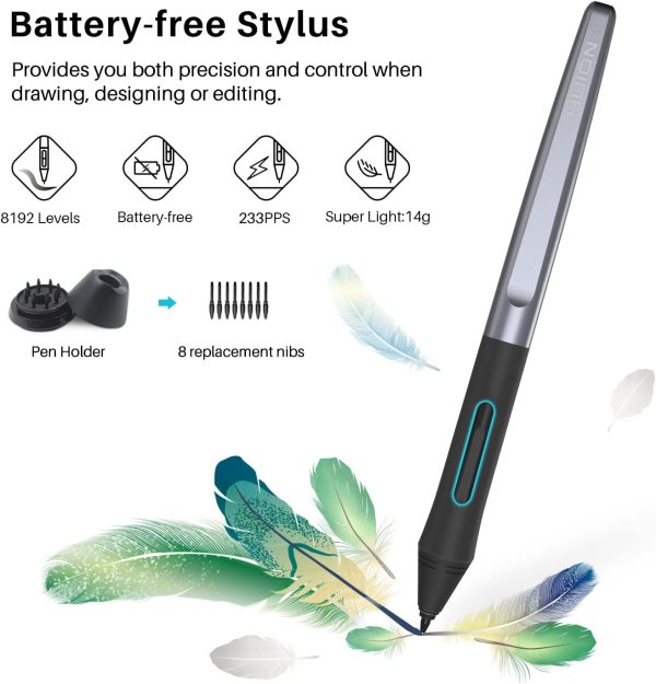 HUION Inspiroy H640P Drawing Tablet, 6x4 inch Digital Art with Battery-Free Stylus, 8192 Pen Pressure, 6 Hot Keys, Graphics Tablet for Drawing, Writing, Design, Teaching, Work with Mac, PC & Mobile - Image 3